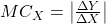 MC_X=\left|\frac{\Delta Y}{\Delta X}\right|